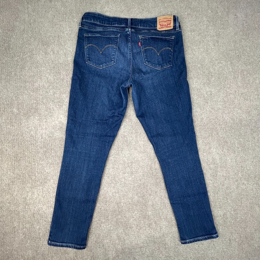 Levi's 711 Skinny Jeans Womens 30 Blue Denim Whiskered Cotton Stretch Streetwear - Picture 3 of 16